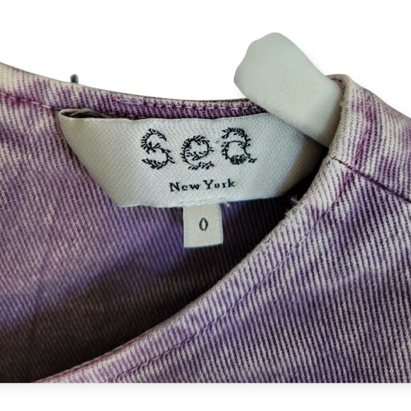 Sea New York Idun Denim Puff-Sleeve Top Lilac | Size 0 Kristen Bell–Inspired - Picture 8 of 12
